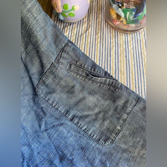 J. Jill Dress Sleeveless Blue XS Pockets Buttons Mini Knee Length Spring Summer - Picture 7 of 11